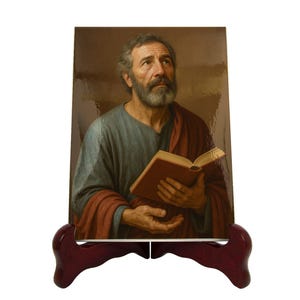 Matthäus Keramik Ikone - Katholische Evangelist Wand Kunst Fliese, Evangelium Verfasser Apostel | Flos Carmeli HolyArt