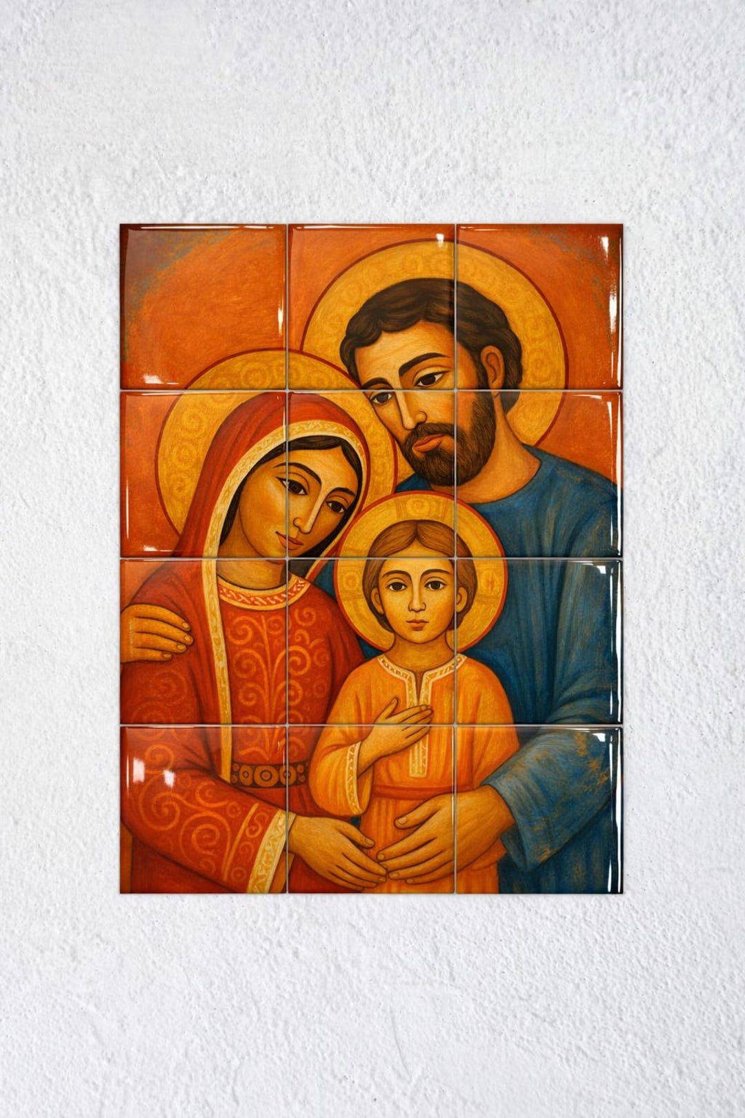 Sacred Family Icon Tile Mural – Catholic Religious Wall Art Christian ...