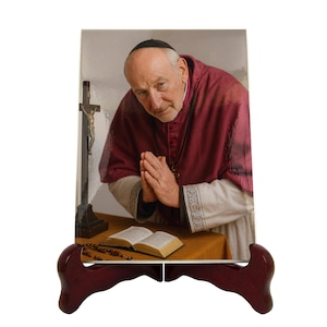 Saint Alphonsus Maria de Liguori Religious Ceramic Icon, Realistic Handmade Decor for Prayer Space or Spiritual Gift Idea
