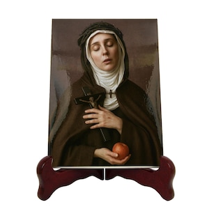 Heilige Veronica Giuliani Keramik Ikone Katholische Devotionalie Kunst Mystische Heilige Leidenschaft Christus Christliche Geschenk