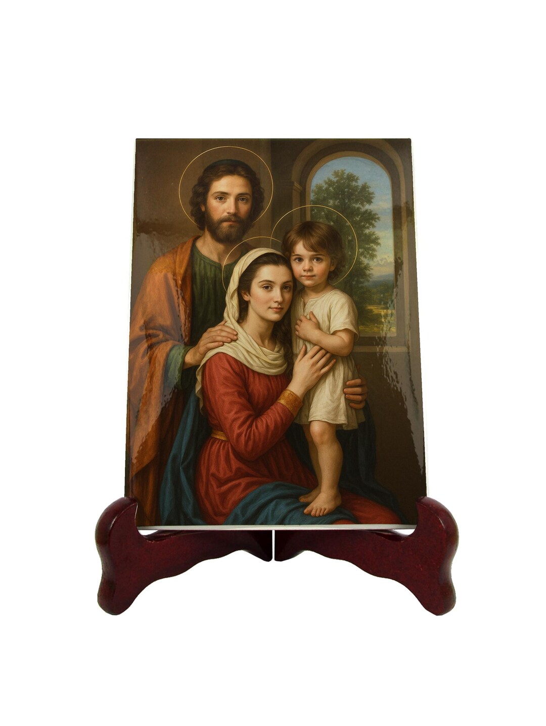 Holy Family Ceramic Icon – Catholic Devotional Art, Jesus Mary Joseph ...