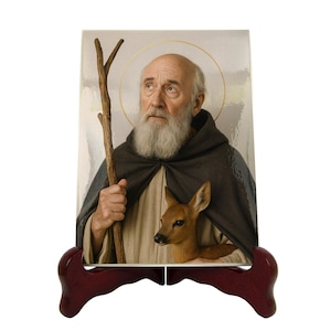 Handmade Saint Gilles Ceramic Icon: Religious Home Decor