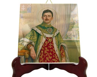 Blessed Charles of Austria Catholic Ceramic Icon – Religious Icon Catholic Plaque, Emperor Karl I Wall Art