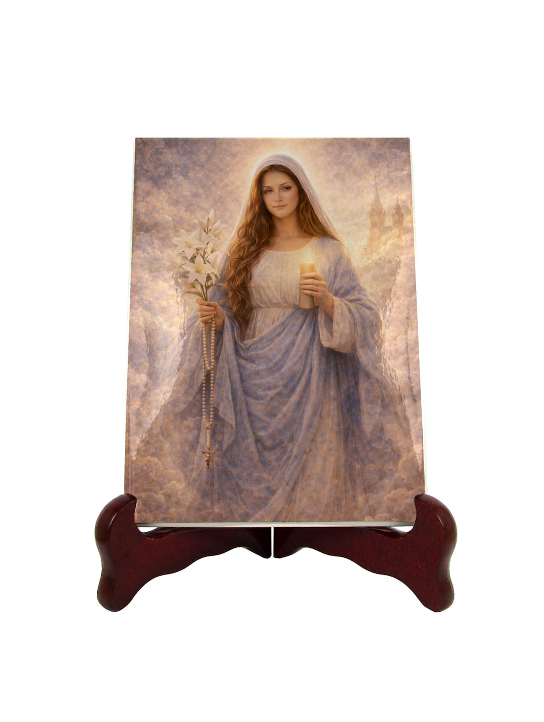 Virgin Mary, Light of Hope – Marian Ceramic Icon - Etsy