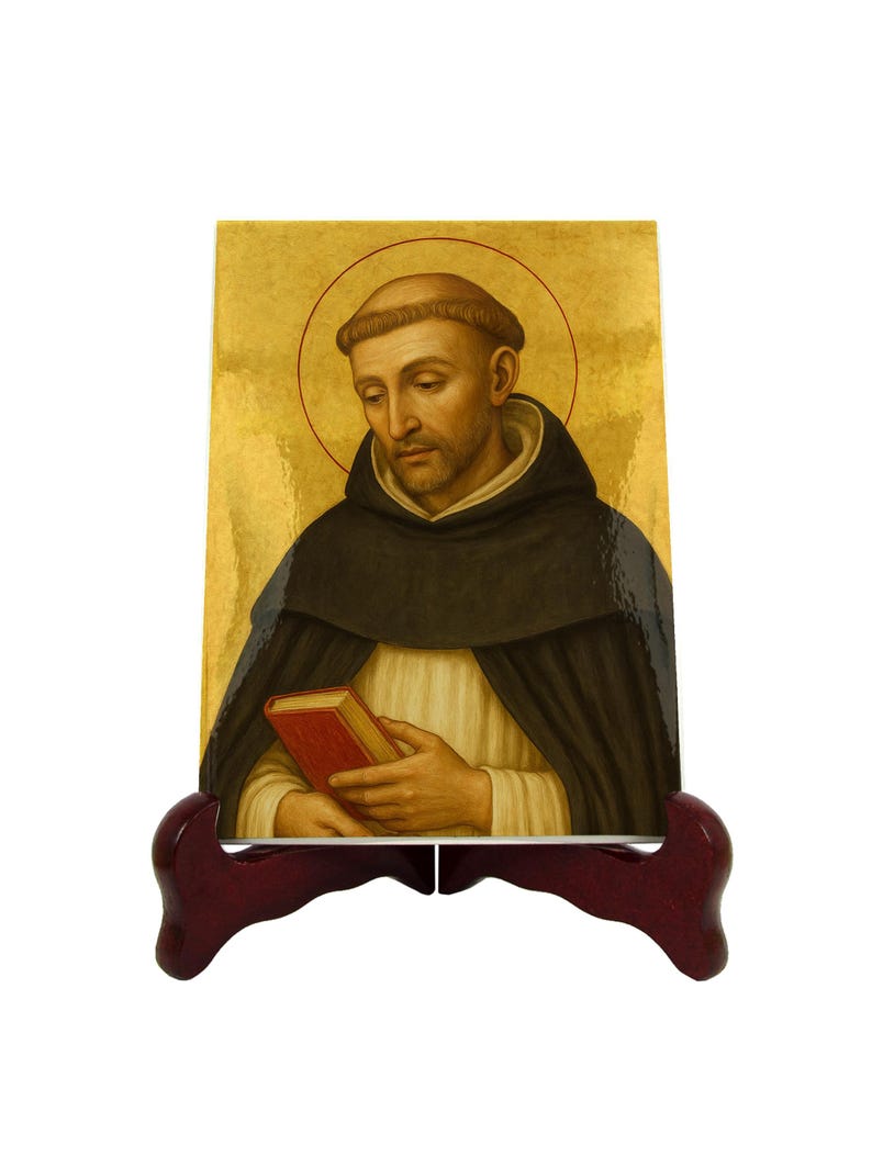 Saint Dominic Ceramic Icon – Catholic Dominican Saint, Rosary Devotion ...