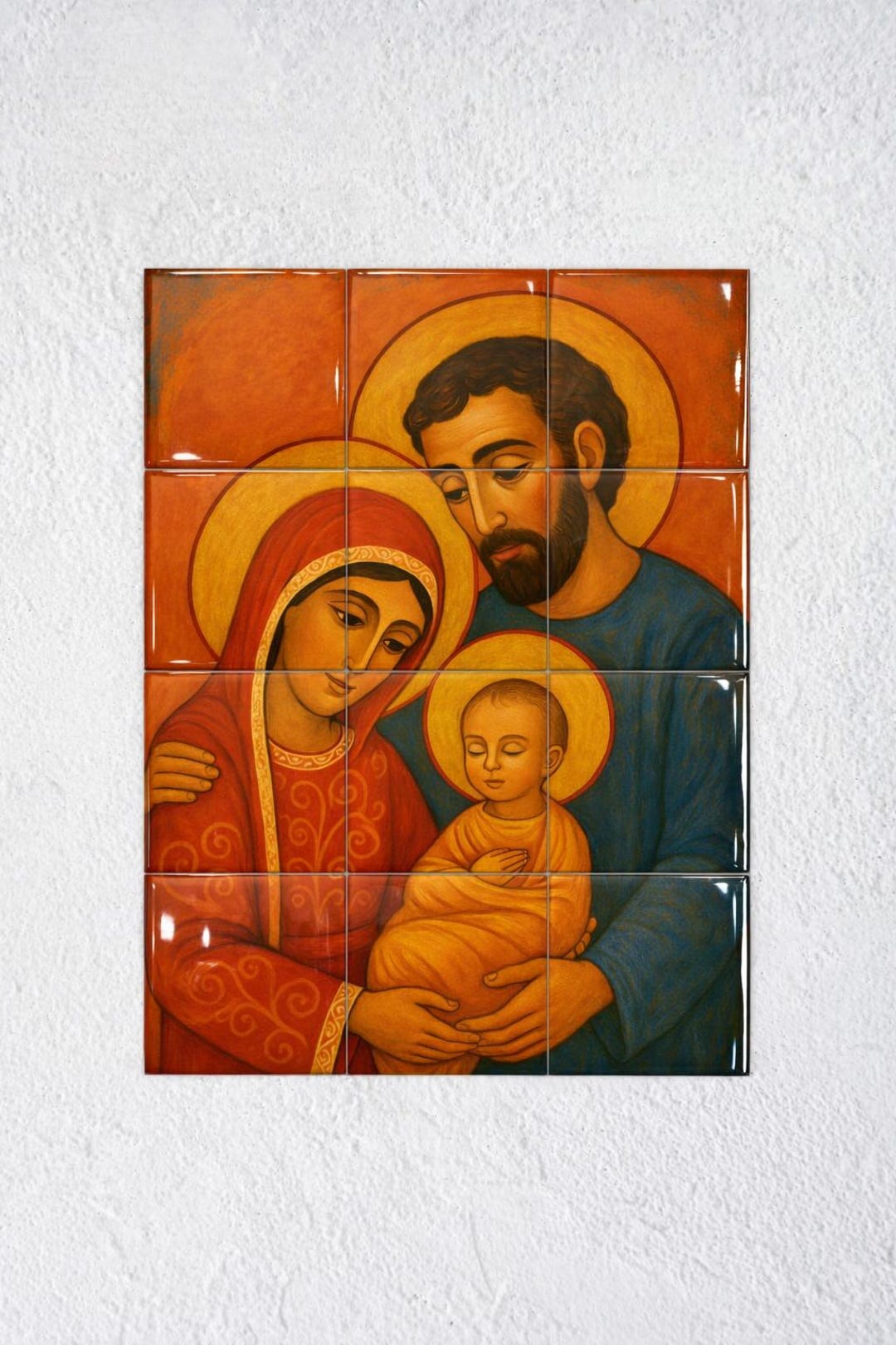 Holy Family Tile Mural – Catholic Art Contemporary Religious Wall Art ...
