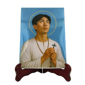 Saint Lorenzo Ruiz Ceramic Icon: Handcrafted Christian Home Decor