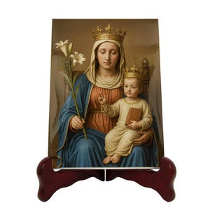 Handmade Our Lady of Walsingham Ceramic Icon: Religious Home Decor