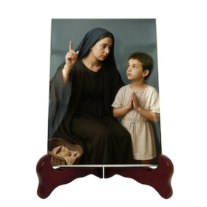 Saint Monica Ceramic Religious Icon, Handmade Photorealistic Art, Perfect Religious Gift for Believers - Christian icons - Devotional art