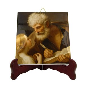 Icono de cerámica de San Mateo Evangelista – Apóstol, evangelista, regalo de arte religioso / Flos Carmeli HolyArt