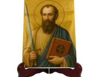 Saint Paul Ceramic Icon Catholic Devotional Art Apostle to the Nations Christian Gift Religious Wall Decor