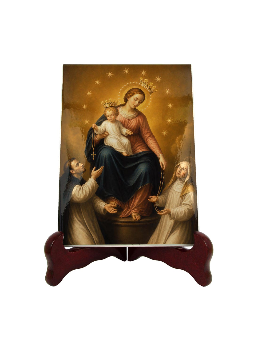Virgin of the Rosary of Pompei Ceramic Icon – Catholic Marian Art, Our ...