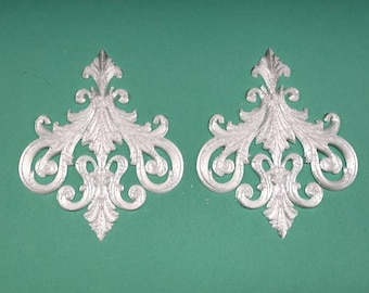Perl white plastic blanks for decoration  for diy (2pc)