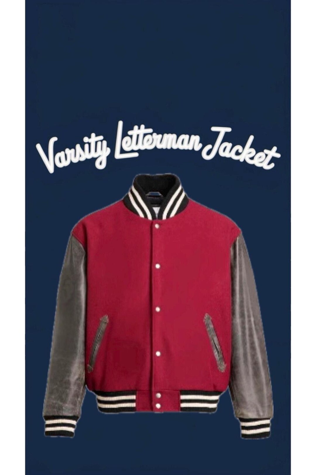 Lettermans Lettermans Varsity Jacket Red Wool Body & Brown Leather Sleeves Varsity ...