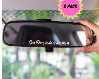 2 PCS Con Dios Todo Es Posible Prayer Decal - Pack of 2 Faith Car Stickers for Girl Teen Adult