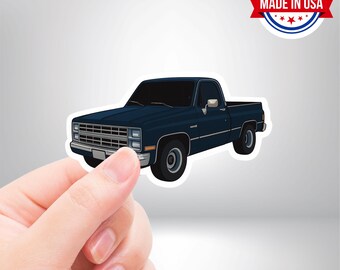 Navy Blue Chevy Square Body Truck Vinyl Sticker - Waterproof, UV Resistant, Durable