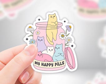 Funny Cat Meme Sticker | Mental Health Awareness Vinyl Decal