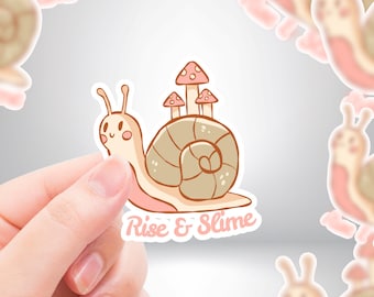 Snail Sticker "Rise & Slime" - Cute Snail Mental Health Sticker