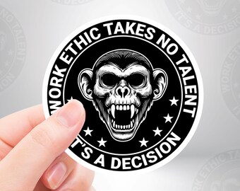 Work Ethic Is A Decision Blue Collar Premium Vinyl Decals - Car Stickers - Waterproof, UV Resistant, Durable