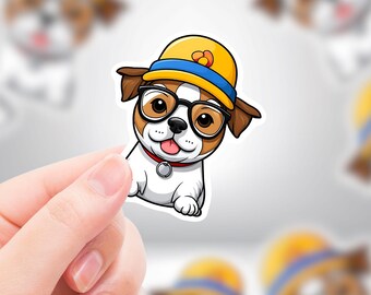 Cartoon Dog Sticker – Weatherproof Vinyl Decal for Laptop, Car