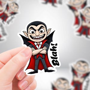 BLAH! Vampire Sticker | Premium Die Cut Stickers | Premium Vinyl Waterproof Stickers | UV Gloss Lamination - Fast Shipping!
