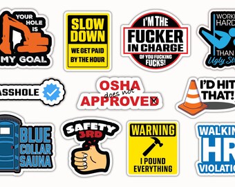 Funny Sticker Sheet Blue Collar & Sarcasm Stickers (11 Total!) - Waterproof