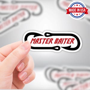 Master Baiter Funny Fishing Vinyl Sticker - Waterproof, UV Resistant, Durable