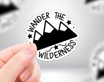 Mountain Sticker "Wander the Wilderness" for Adventure Seekers