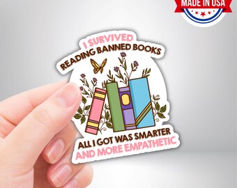 Banned Books Vinyl Sticker: Waterproof Reader Gift