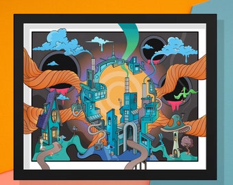 Cloud Factory - Art Print - Psychedelic Visions Geometric 8x10 in.