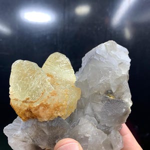 Well Terminated Calcite Twin Crystal with  Cubic Fluorite  from  Baluchistan Pakistan / 870 Grams