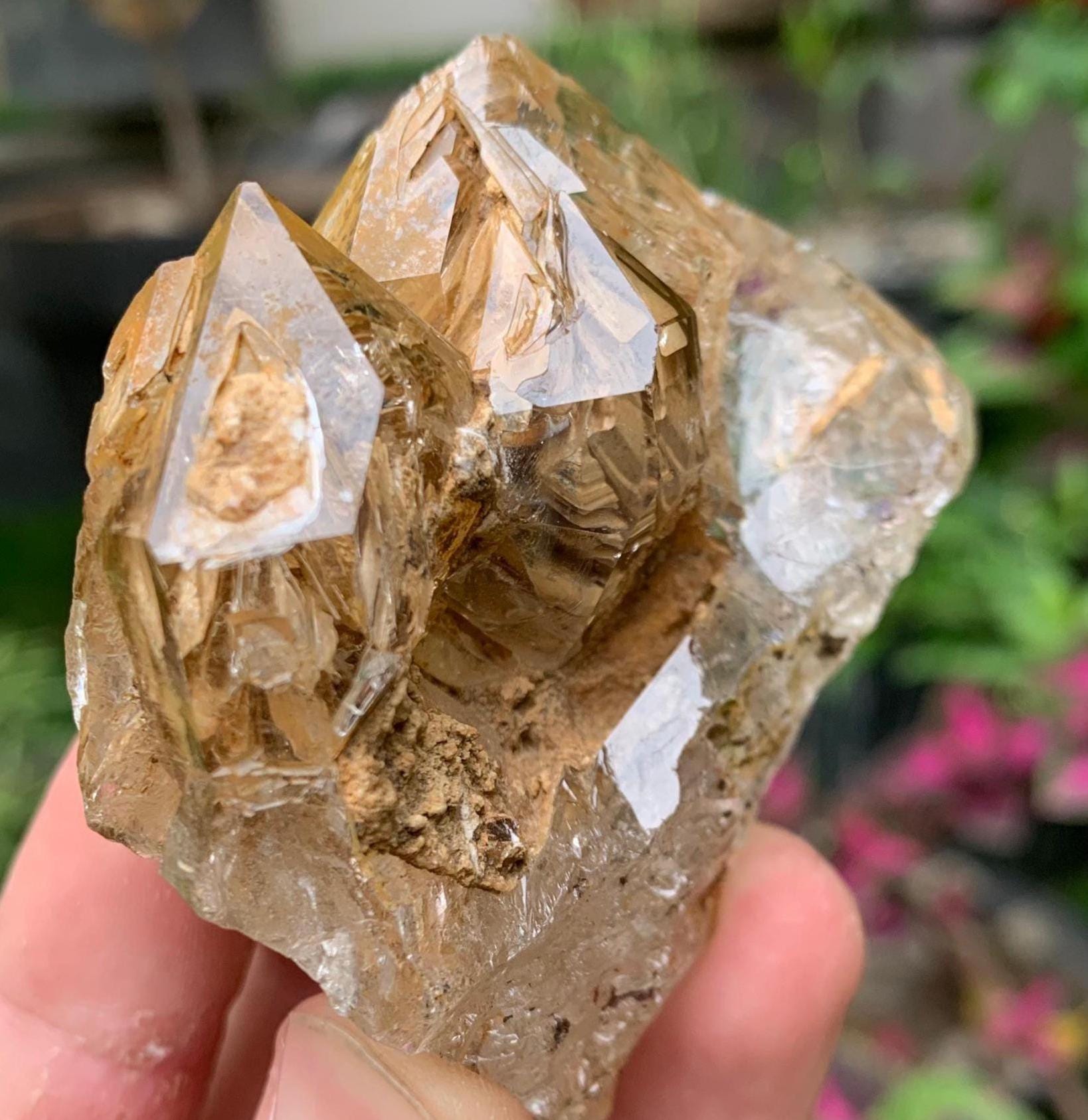 ウィンドウクォーツ結晶標本：パキスタン鉱物コレクション（113グラム