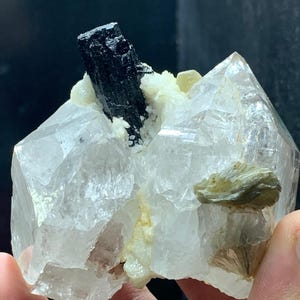 Himalayan Quartz with Black Tourmaline, Garnet & Mica - Pakistan Crystal