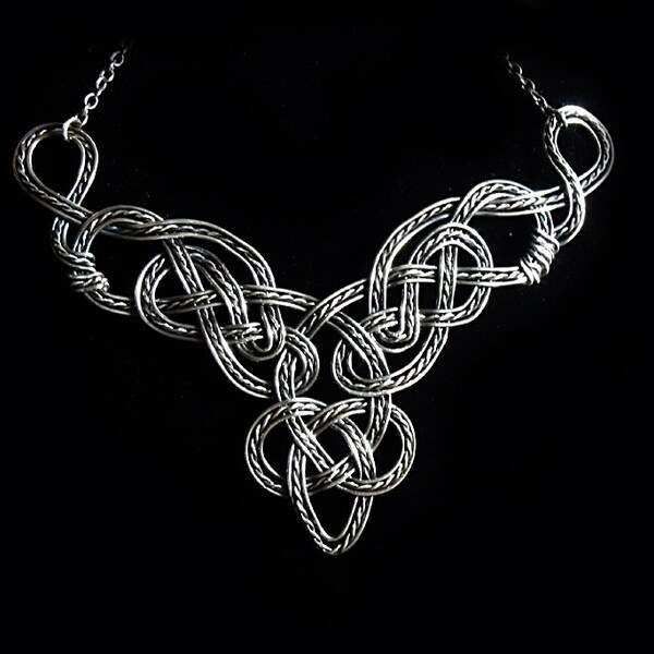 Celtic Necklace in Dark Sterling Silver Wire II