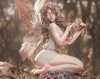 Fairy Blossom - STL Model for Resin Printer Figure 3D Printing - High Quality Diorama