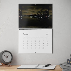 City Scene Wall Calendar 2025, Urban Landscape, Cityscape Calendar, Office Decor, New Year Gift, Monthly Wall Planner