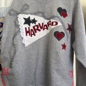 One of a Kind Custom Collegiate Sweatshirt with Bows