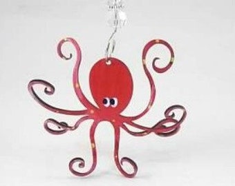 Ornament - Octopus Hand Painted Steel