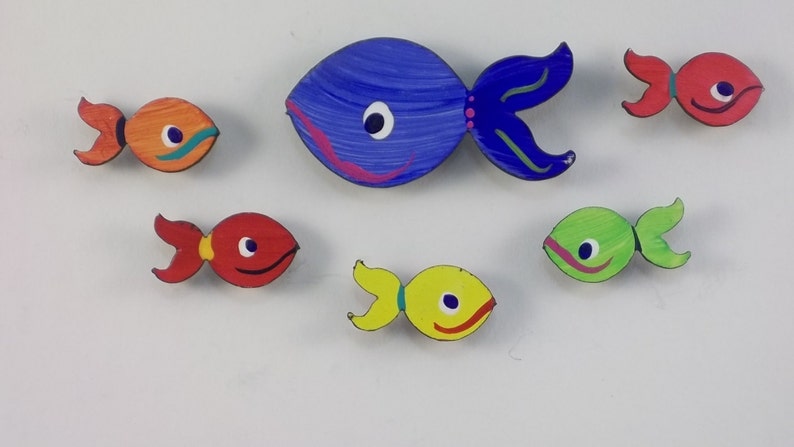 Magnets Fish Super Strong Hand Painted Steel Medium image 1