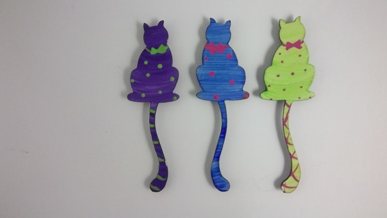 Cat Magnets Super Strong Hand Painted Steel image 1