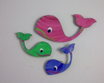 Magnets - Whales - Super Strong Hand Painted Steel