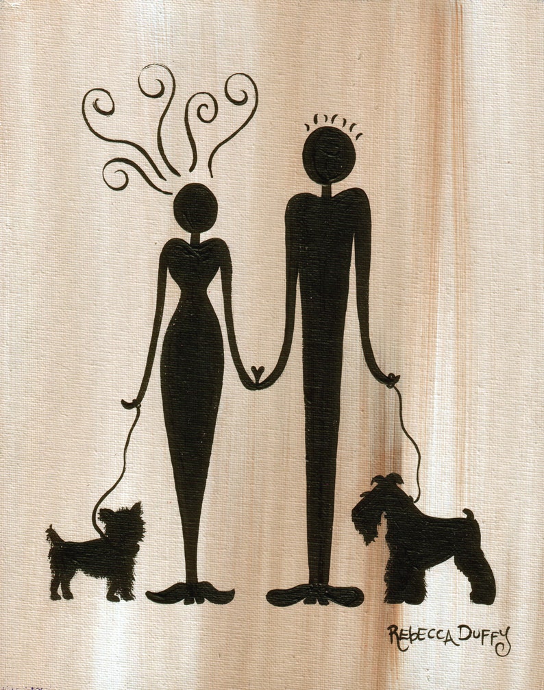 Custom family portrait silhouettes original acrylic painting image 5
