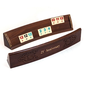 CARVED Oval Rummikub Game Set - Wooden Oval Rummy Cube Game