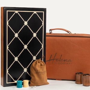 Rainbow Black & Green Backgammon Set – Solid Wood Luxury Handmade Backgammon