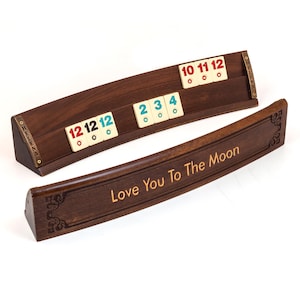CARVED Oval Rummikub Game Set - Wooden Oval Rummy Cube Game