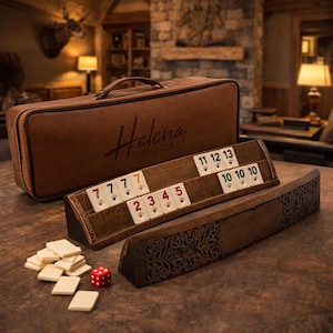 Handmade Wooden Rummikub Set – Curved Rummy Board Game