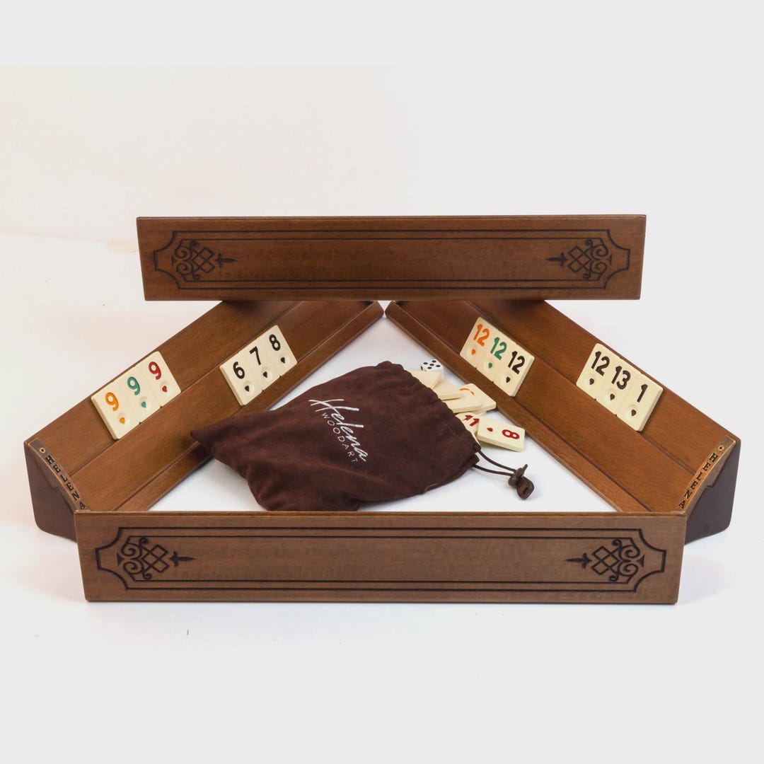 Personalized Wooden Rummikub Set – Handmade Straight Rummy Board Game ...