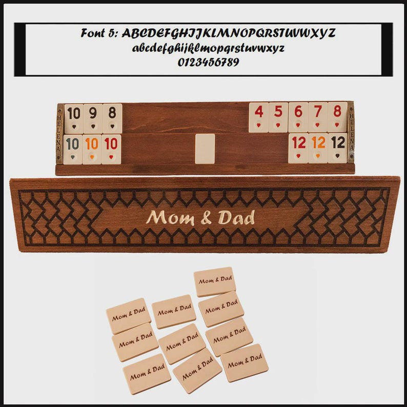 Hand Carved Rummy Board – Turkish Okey Game Set With Wooden Racks - Etsy