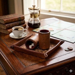 Wooden Dice Cups Set – Backgammon Board Game Shaker, Smooth Roll