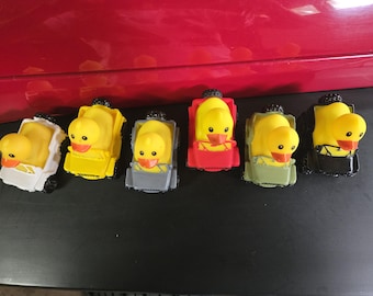 NEW Colors!! New Set of (6) Rubber ducks in New Colors, Bath toy/collectible, Happiness is being Ducked.